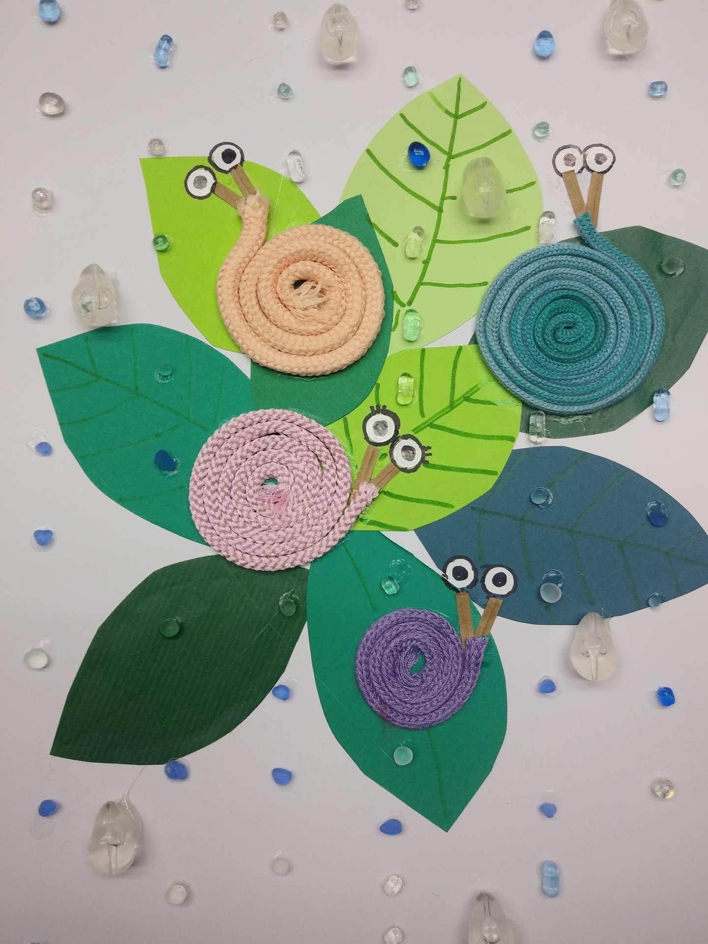 カタツムリと葉のデザイン取っ手セット